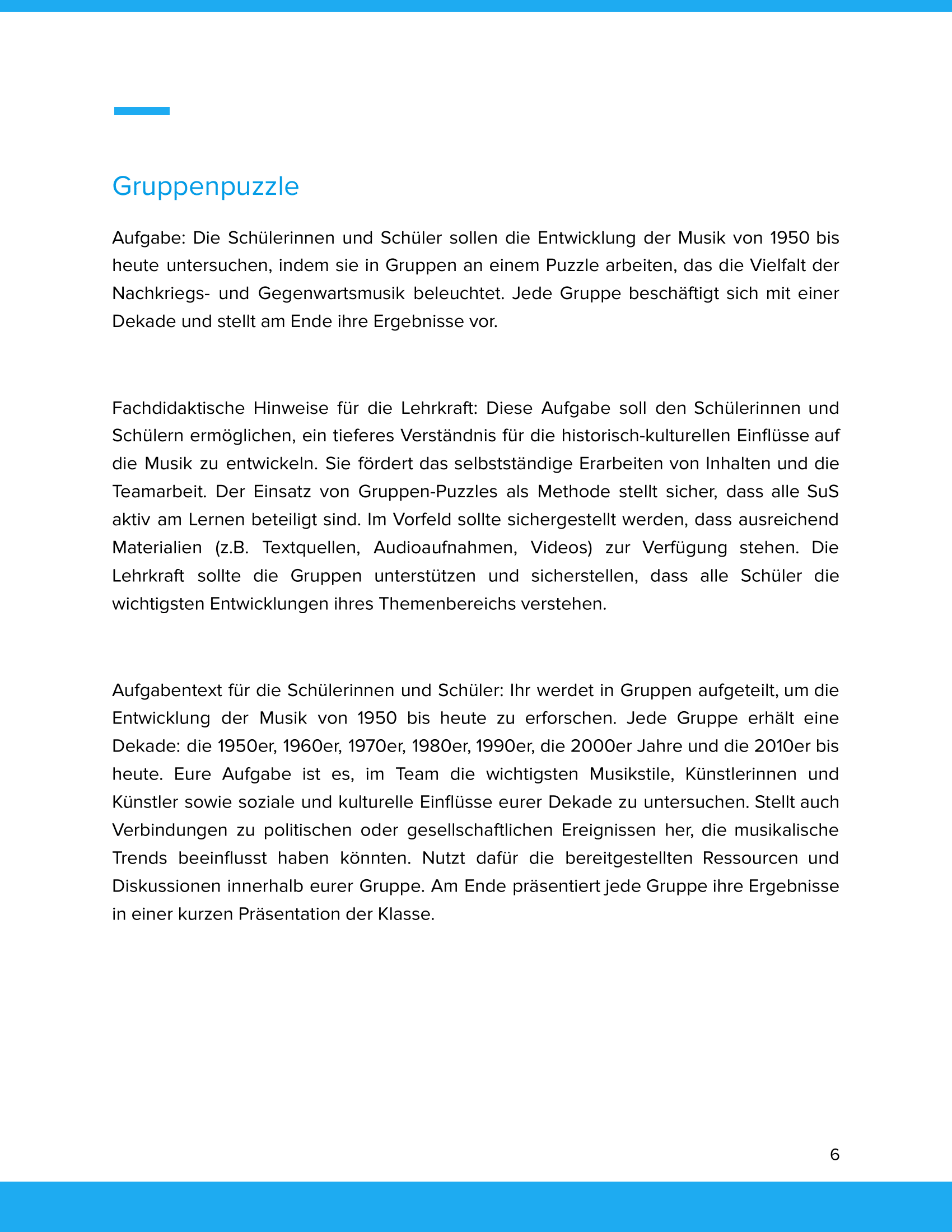 Musik von 1950 bis heute – Unterrichtsmaterial zur Nachkriegs- & Gegenwartsmusik