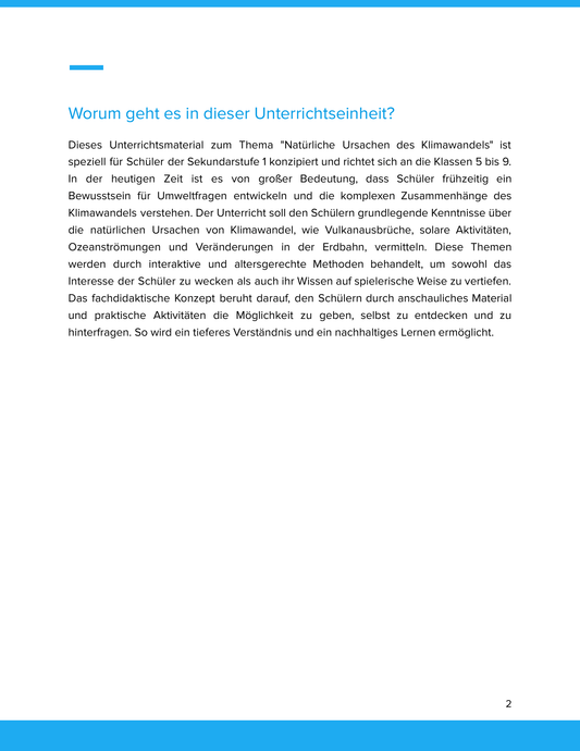 Natürliche Ursachen des Klimawandels | Unterrichtsmaterial Geographie SEK I