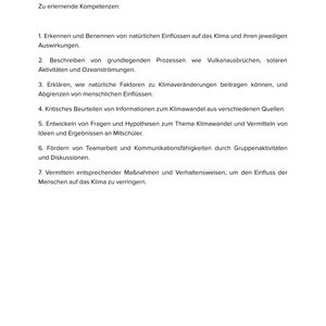 Natürliche Ursachen des Klimawandels | Unterrichtsmaterial Geographie SEK I