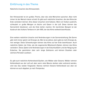 Natürliche Ursachen des Klimawandels | Unterrichtsmaterial Geographie SEK I