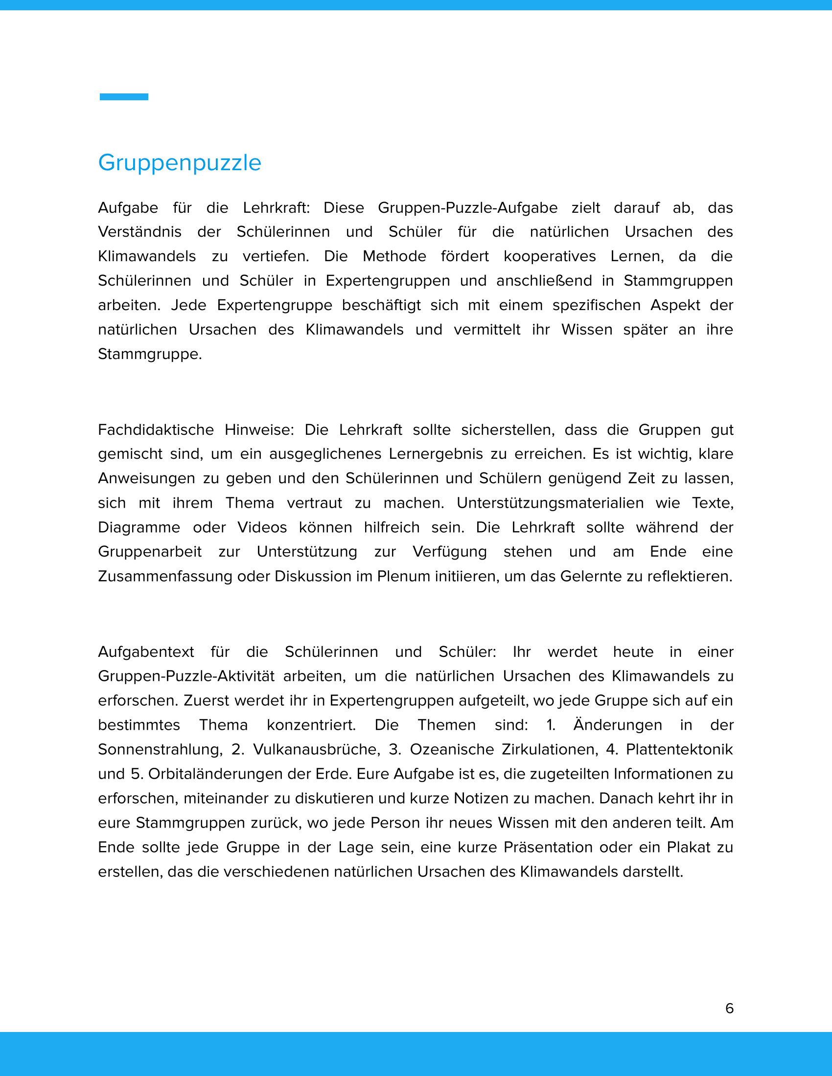 Natürliche Ursachen des Klimawandels | Unterrichtsmaterial Geographie SEK I