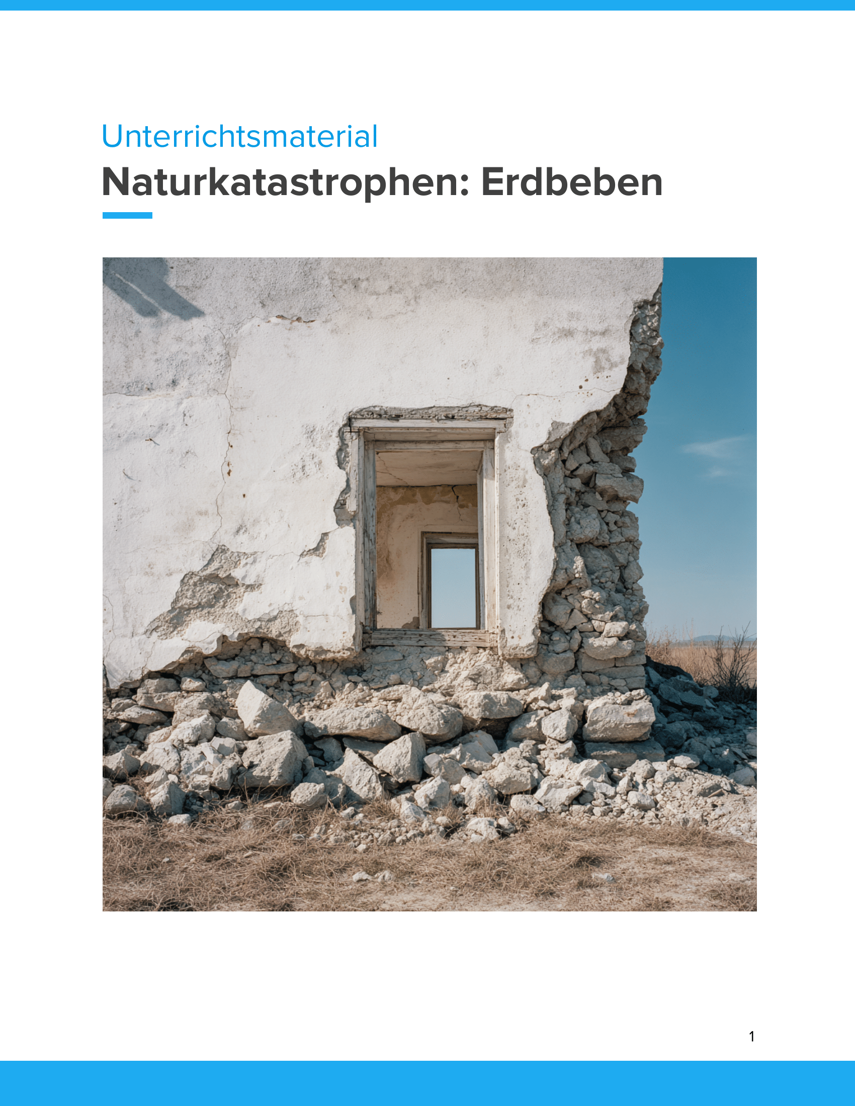 Naturkatastrophen: Erdbeben | Unterrichtsmaterial Geographie SEK I