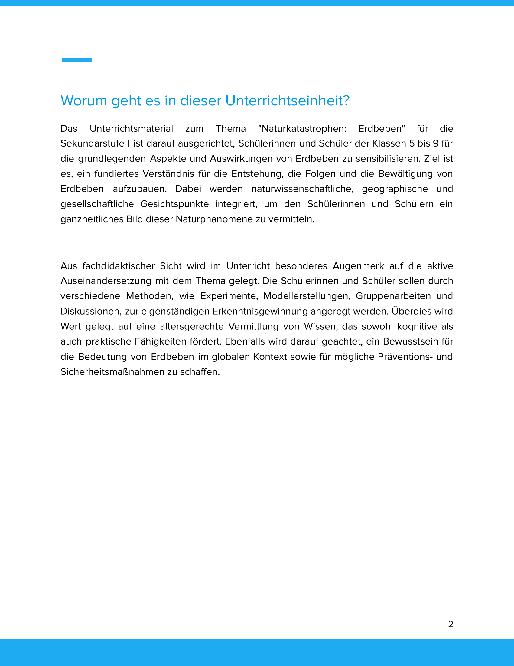 Naturkatastrophen: Erdbeben | Unterrichtsmaterial Geographie SEK I