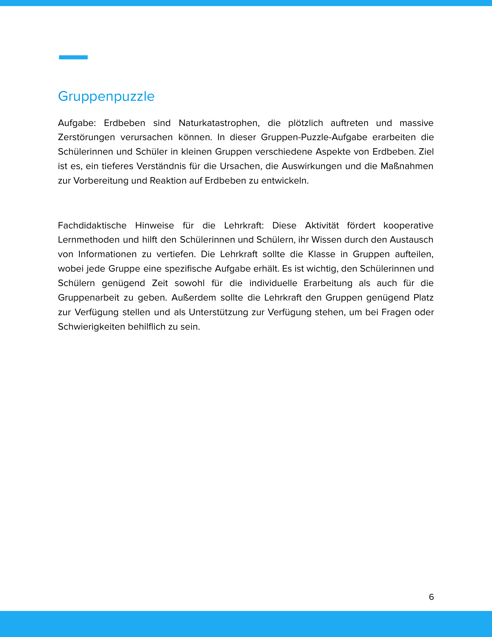 Naturkatastrophen: Erdbeben | Unterrichtsmaterial Geographie SEK I