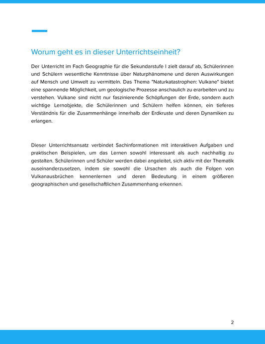Naturkatastrophen: Vulkane | Unterrichtsmaterial Geographie SEK I