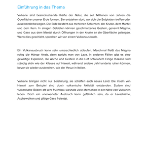 Naturkatastrophen: Vulkane | Unterrichtsmaterial Geographie SEK I