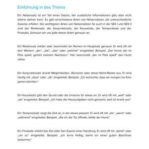 Nebensatzarten erkennen und nutzen – Unterrichtsmaterial Deutsch SEK I