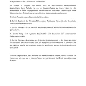 Nebensatzarten erkennen und nutzen – Unterrichtsmaterial Deutsch SEK I