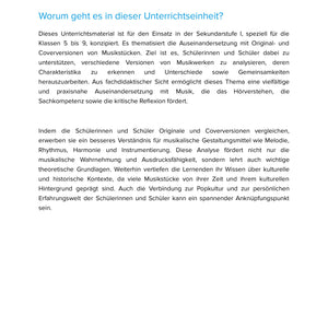 Original und Coverversion von Musik – Hören, vergleichen und kreativ gestalten (SEK I)