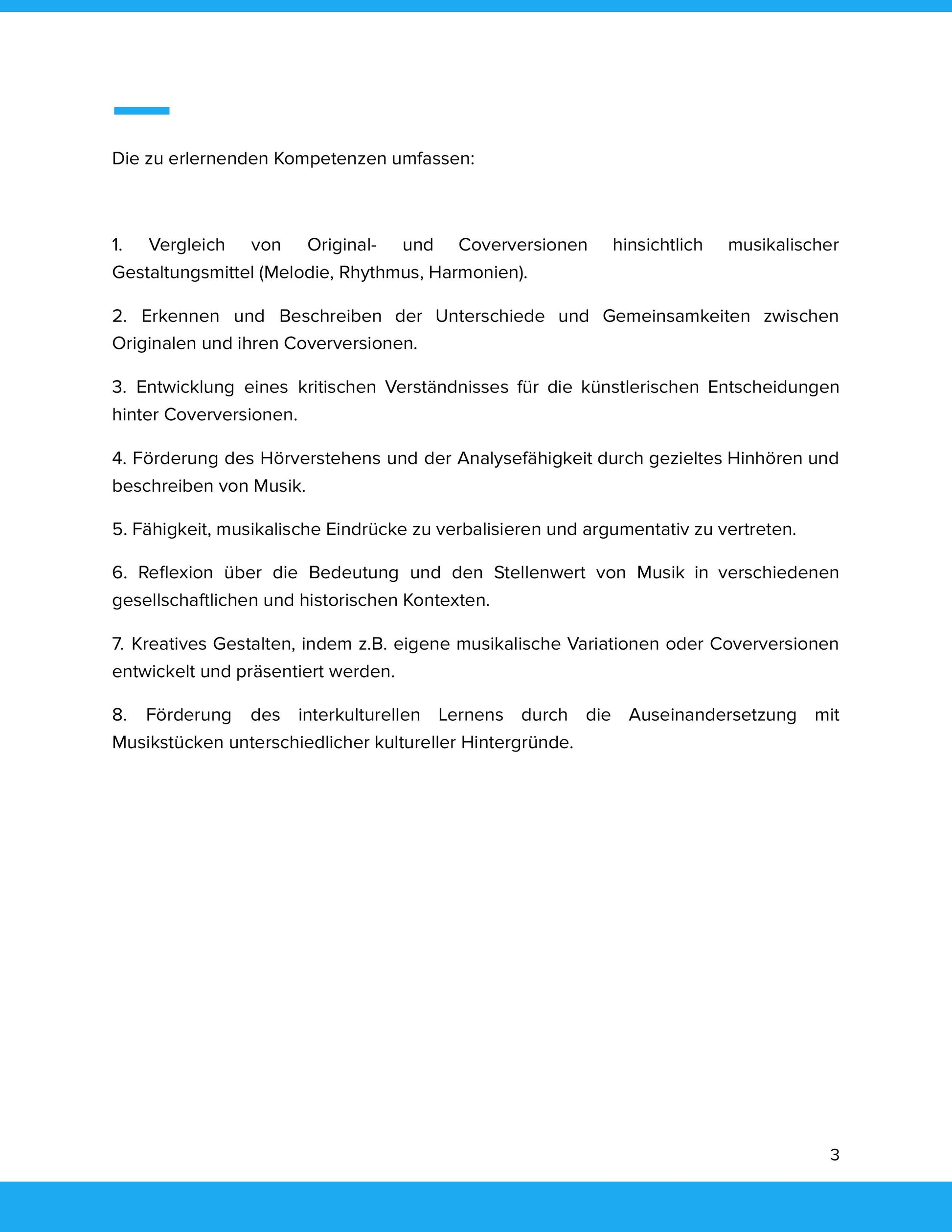 Original und Coverversion von Musik – Hören, vergleichen und kreativ gestalten (SEK I)