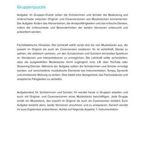 Original und Coverversion von Musik – Hören, vergleichen und kreativ gestalten (SEK I)