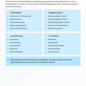 Ozeanbiologie & Tiefsee – Faszinierende Extremwelten entdecken (Kl. 6–8)