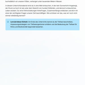 Ozeanbiologie & Tiefsee – Faszinierende Extremwelten entdecken (Kl. 6–8)