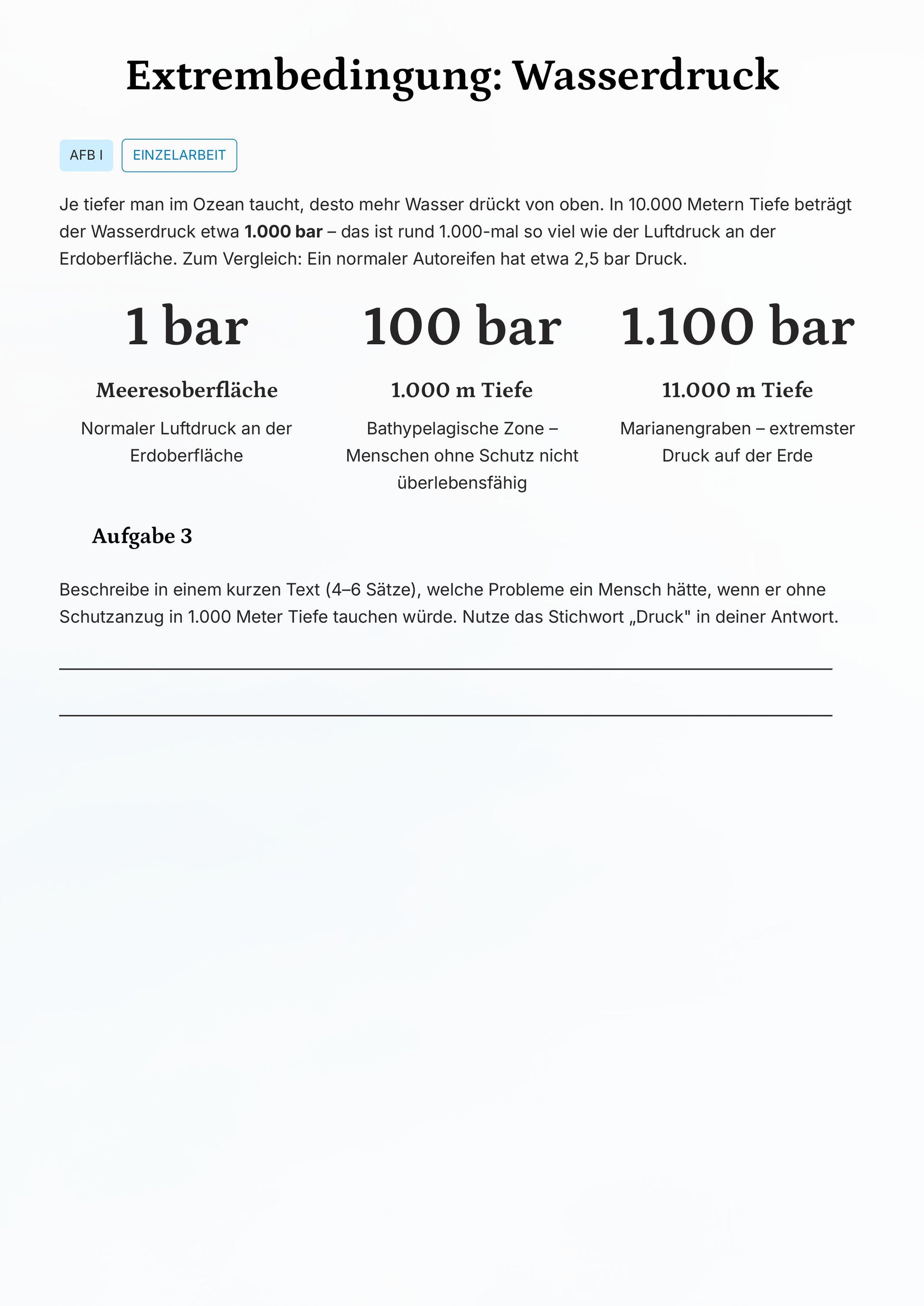 Ozeanbiologie & Tiefsee – Faszinierende Extremwelten entdecken (Kl. 6–8)