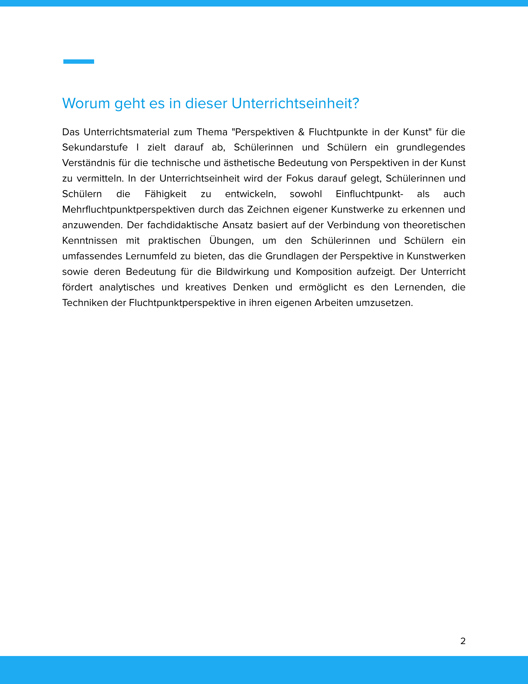 Perspektiven & Fluchtpunkte in der Kunst Unterrichtsmaterial Kunst SEK I