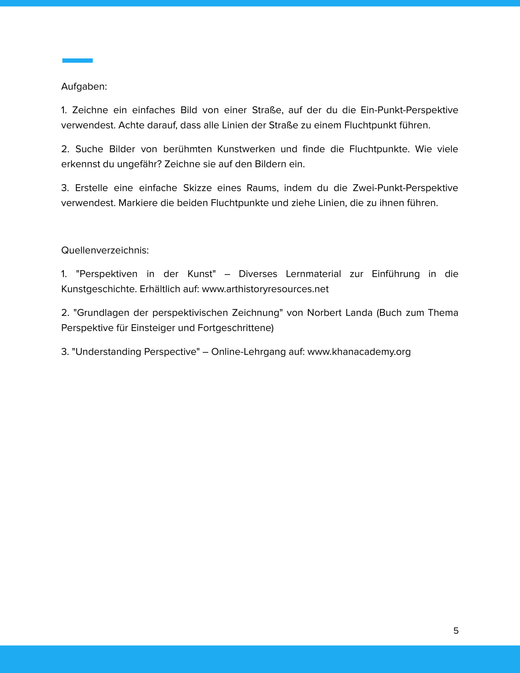 Perspektiven & Fluchtpunkte in der Kunst Unterrichtsmaterial Kunst SEK I