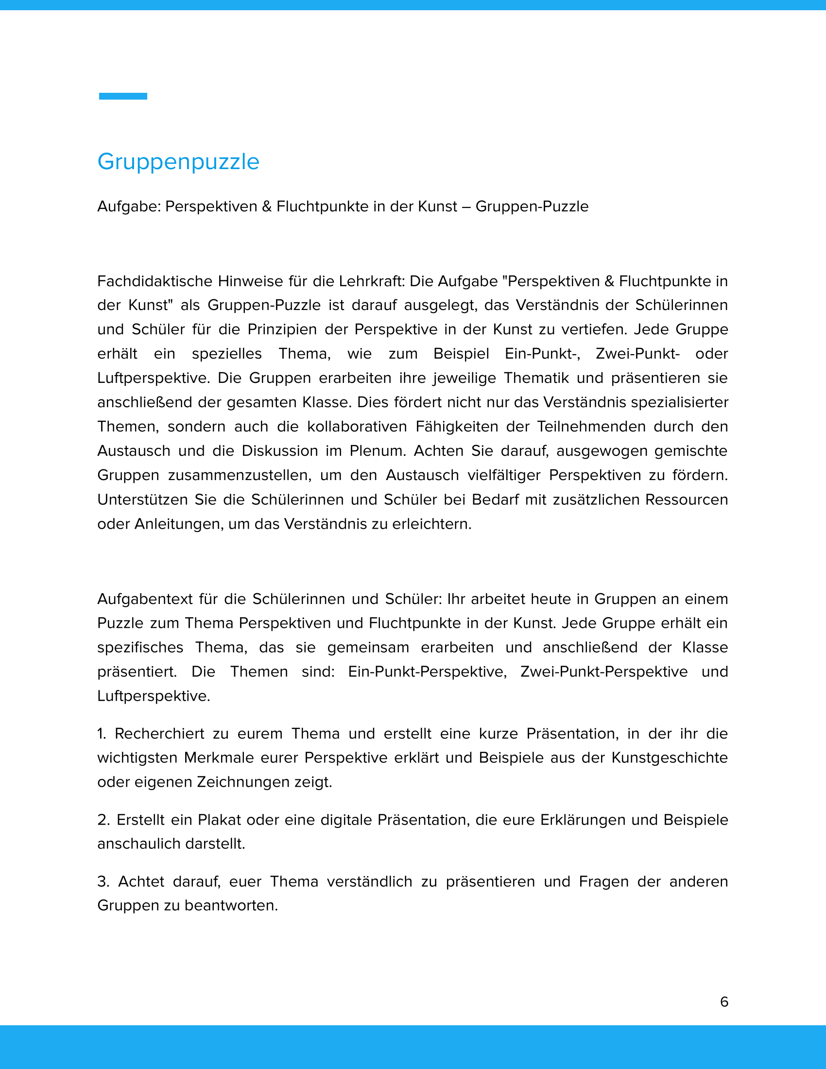 Perspektiven & Fluchtpunkte in der Kunst Unterrichtsmaterial Kunst SEK I