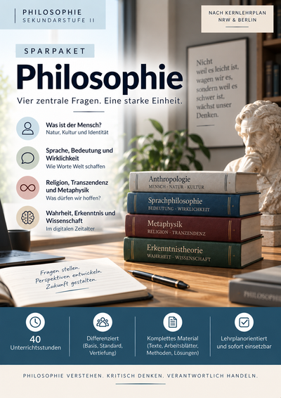 Sparpaket Philosophie Sek II: Mensch und Erkenntnis – 4 komplette Unterrichtsreihen
