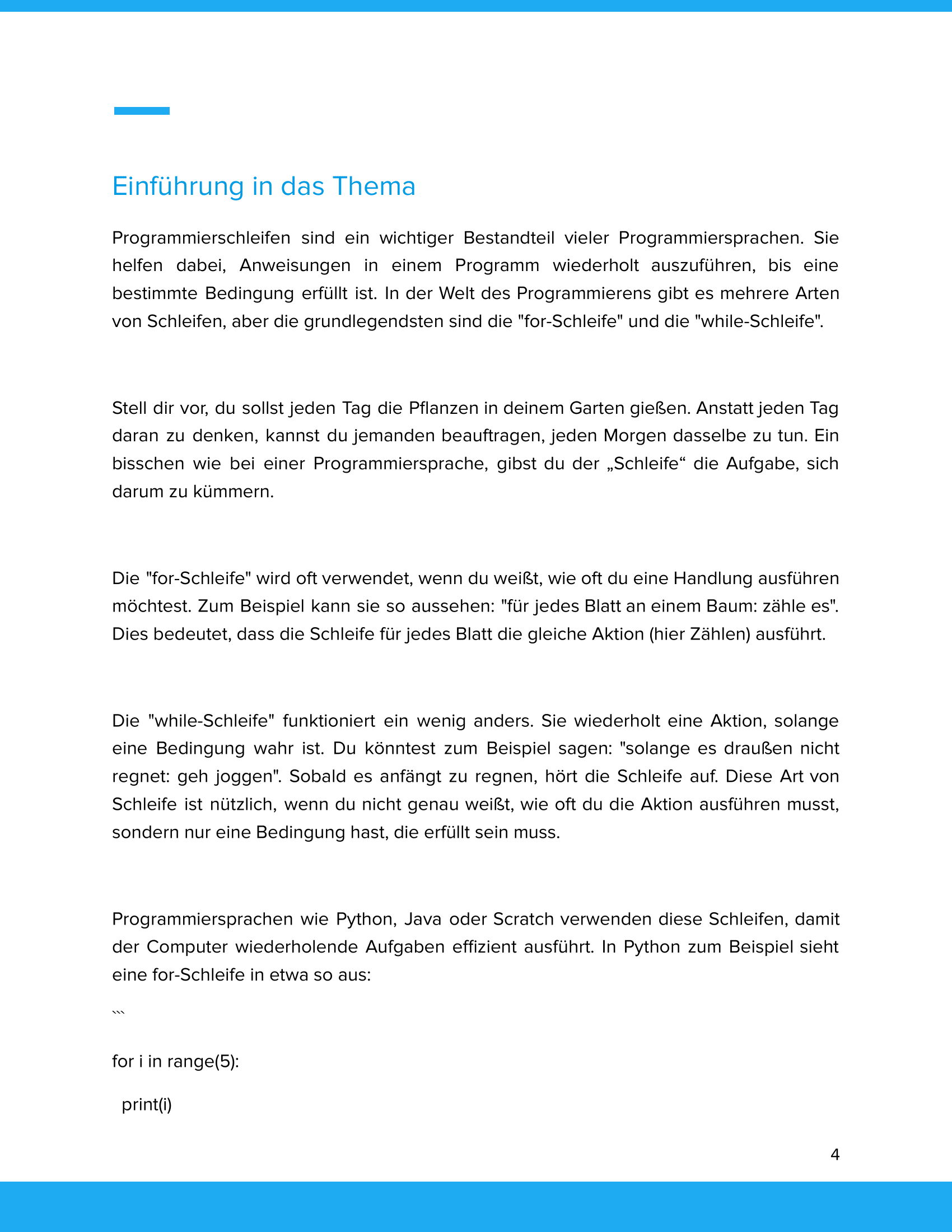 Programmierschleifen & Programmiersprachen Unterrichtsmaterial Informatik SEK I