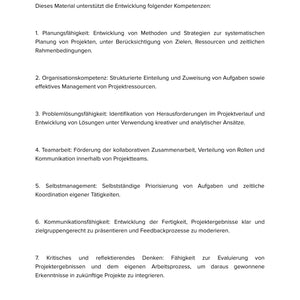 Projektmanagement für Schüler – Unterrichtsmaterial Deutsch SEK I