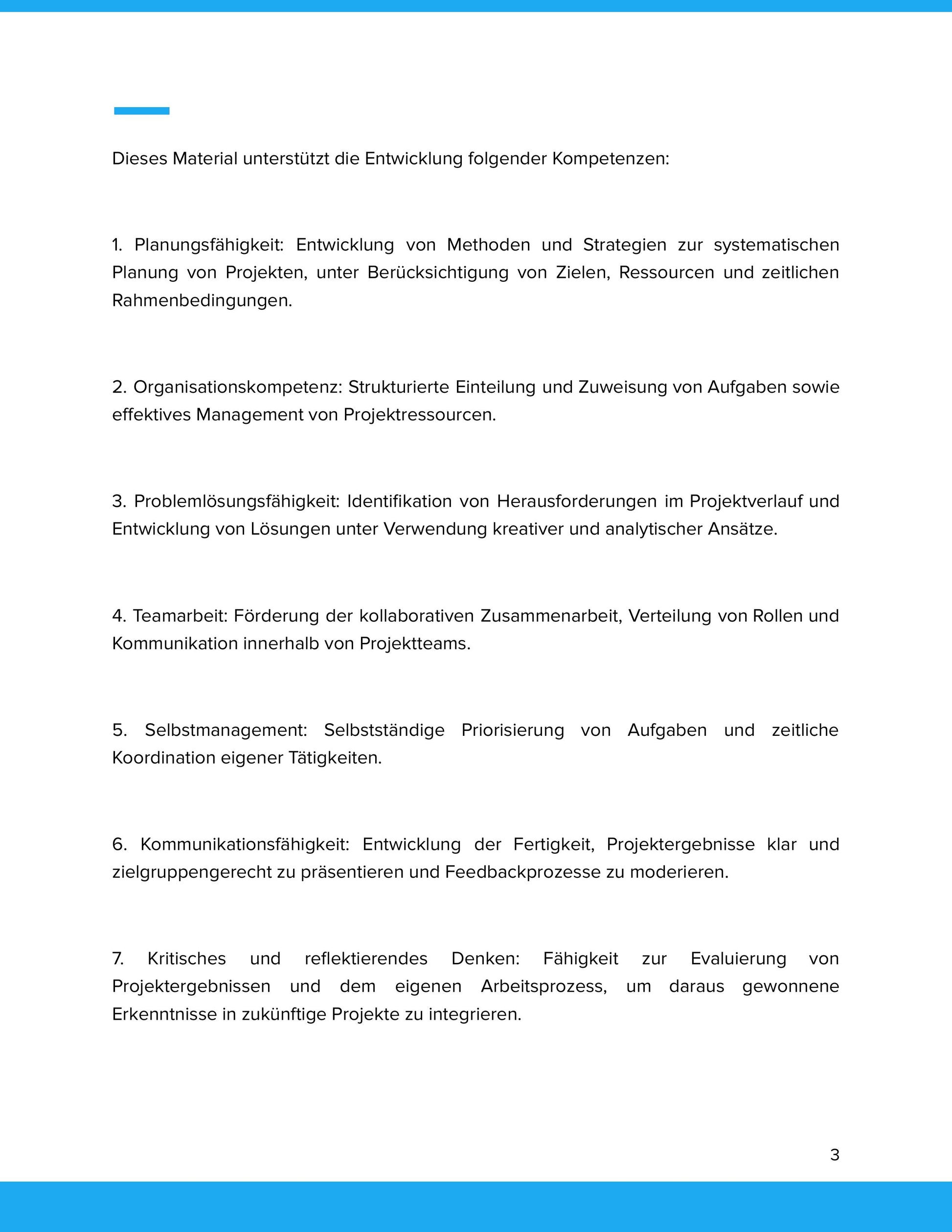 Projektmanagement für Schüler – Unterrichtsmaterial Deutsch SEK I