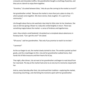 A Day At The Market - Reading Comprehension Englisch 6. Klasse