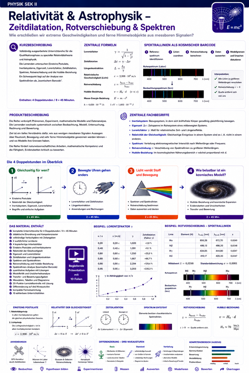 Relativität und Astrophysik – Unterrichtsreihe Physik Sek II