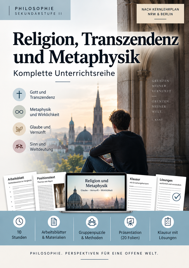Religion, Transzendenz und Metaphysik - Was dürfen wir hoffen? | komplette Unterrichtsreihe Philosophie Sek II