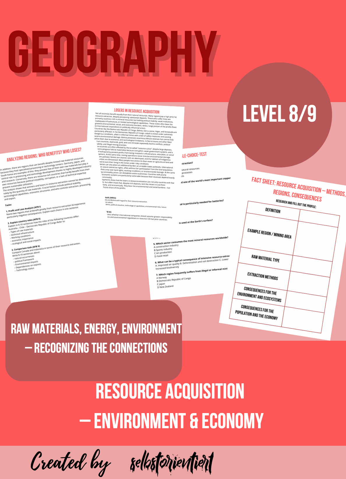 Resource Extraction – Raw Materials & Global Dependencies (Grades 8–9)