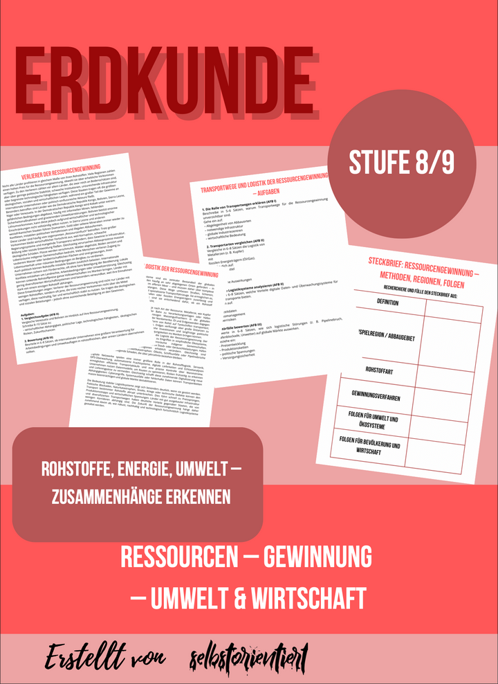 Ressourcengewinnung – Rohstoffe & globale Abhängigkeiten (Kl. 8/9)