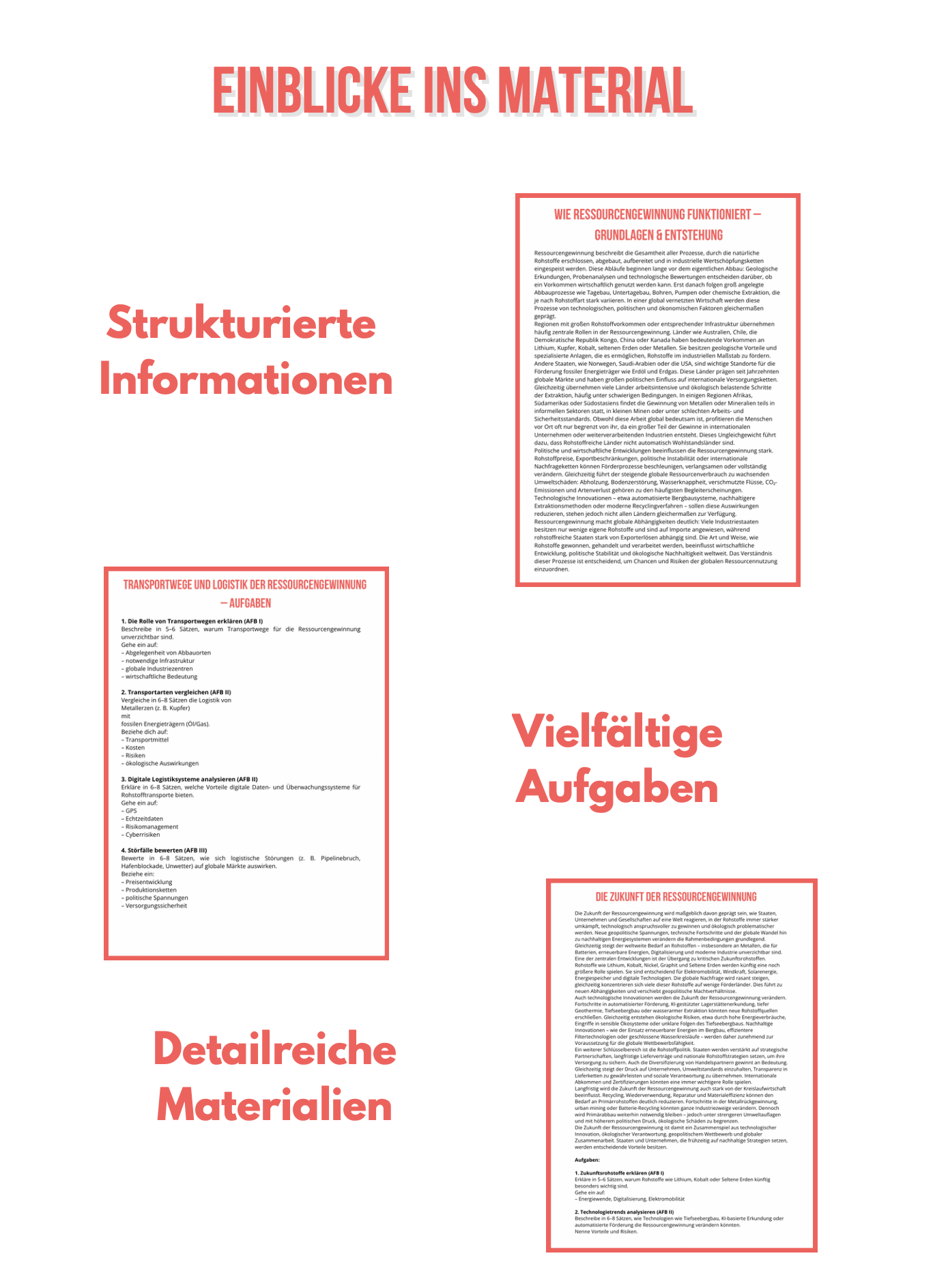 Ressourcengewinnung – Rohstoffe & globale Abhängigkeiten (Kl. 8/9)