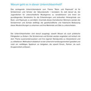 Rock- und Popmusik – Geschichte, Merkmale und kreative Zugänge im Musikunterricht