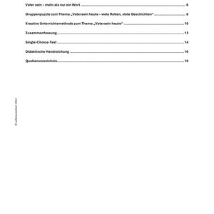 Unterrichtsreihe SEK I: Vatertag – Familie, Rollenbilder & Wertschätzung