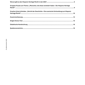 Hispanic Heritage Month – Geschichte(n) aus Amerika - Unterrichtsreihe SEK I