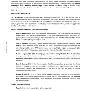 U.S. Presidents – Building Intercultural Skills in English (Grades 7–10)