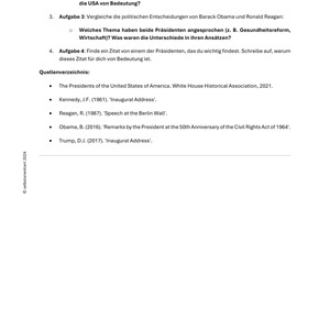Fünf bedeutende US-Präsidenten – Unterrichtsmaterial für die SEK I Geschichte