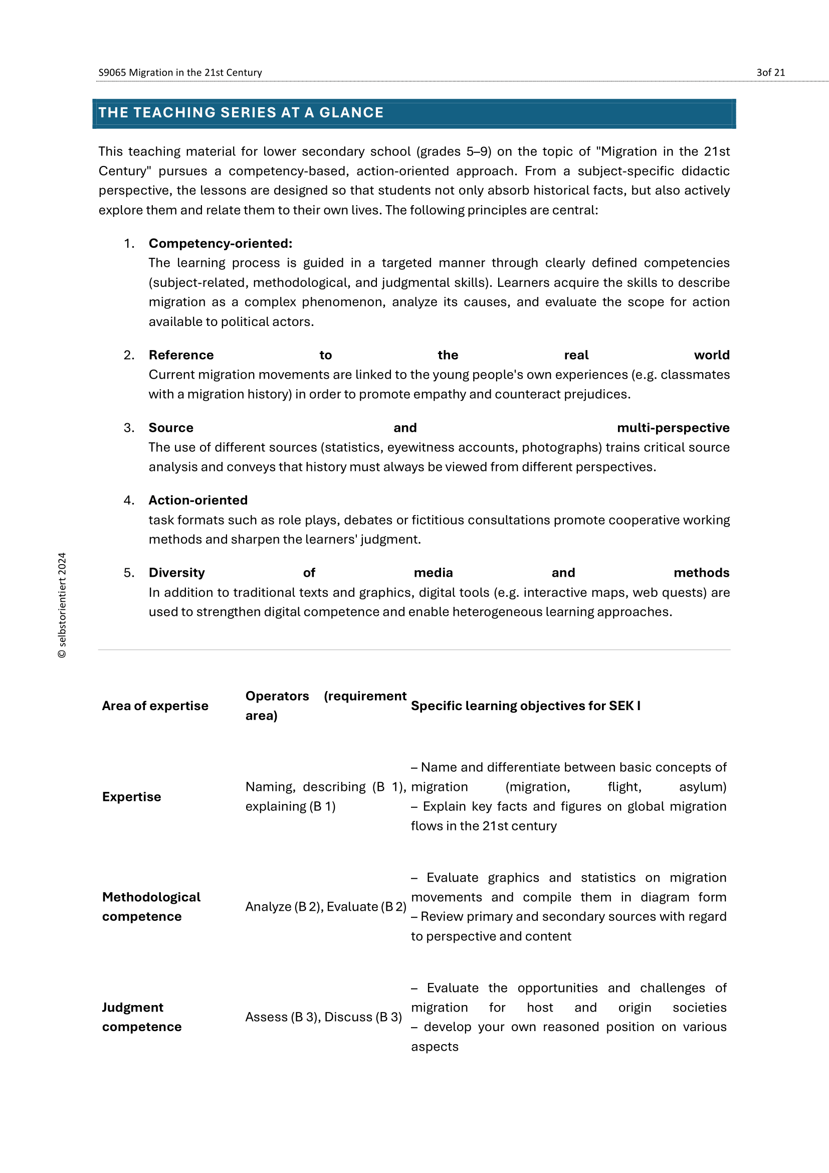 Migration in the 21st Century – History Unit for Grades 7–9
