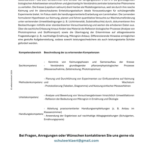Kresse im Garten – Biologieunterricht SEK I | Experimente & Aufgaben