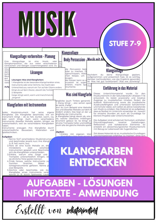 Klangfarben entdecken – Kreativer Musikunterricht für Klasse 7–9