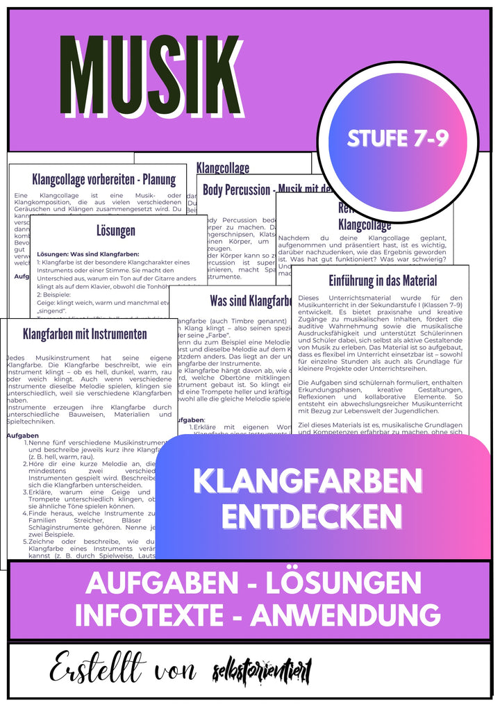 Klangfarben entdecken – Kreativer Musikunterricht für Klasse 7–9