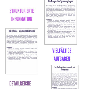 Songwriting und Komposition - Unterrichtsmaterial Musik SEK I