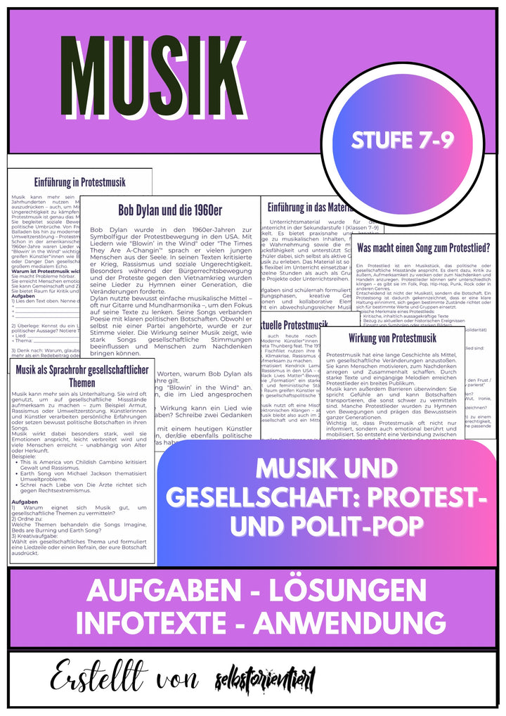 Musik und Gesellschaft – Protest- und Polit-Pop für Klasse 7–9