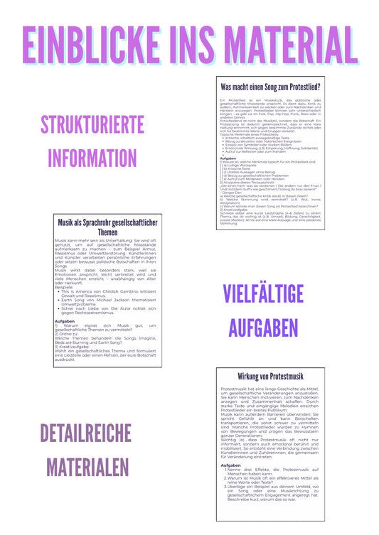 Musik und Gesellschaft – Protest- und Polit-Pop für Klasse 7–9