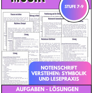 Notenschrift verstehen – Symbolik und Lesepraxis für Klasse 7–9