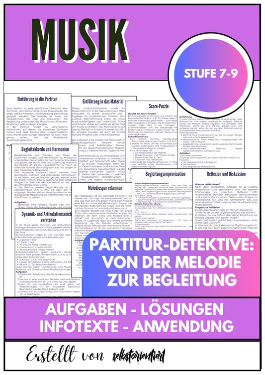 Partitur-Detektive – Von der Melodie zur Begleitung für Klasse 7–9