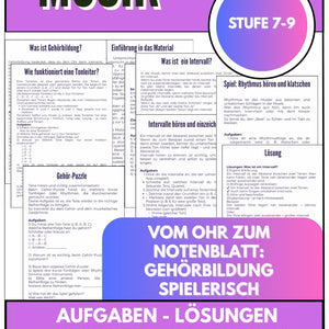 Vom Ohr zum Notenblatt – Gehörbildung spielerisch für Klasse 7–9