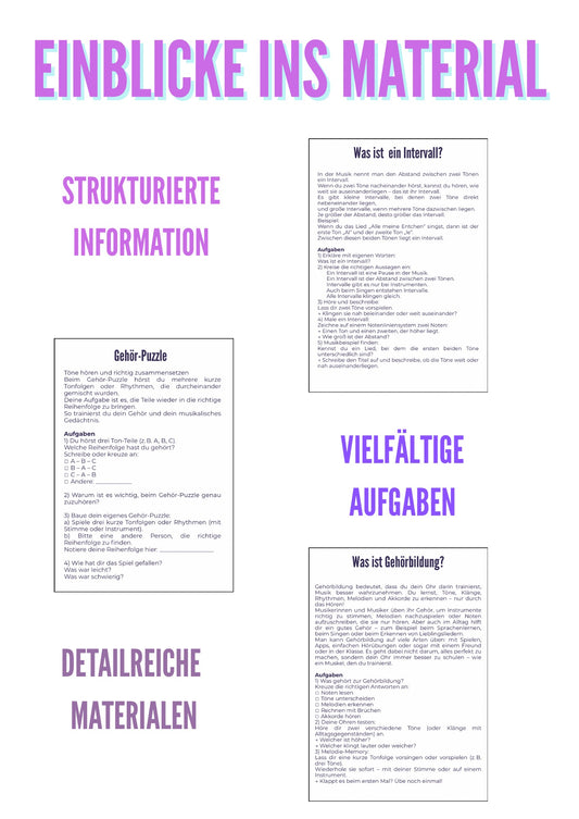 Vom Ohr zum Notenblatt – Gehörbildung spielerisch für Klasse 7–9