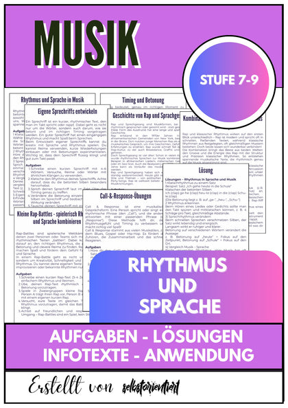 Rhythmus und Sprache – Kreativer Musikunterricht für Klasse 7–9