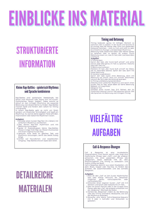 Rhythmus und Sprache – Kreativer Musikunterricht für Klasse 7–9