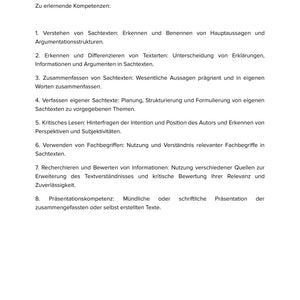 Sachtexte verstehen und verfassen – Informieren, erklären, zusammenfassen